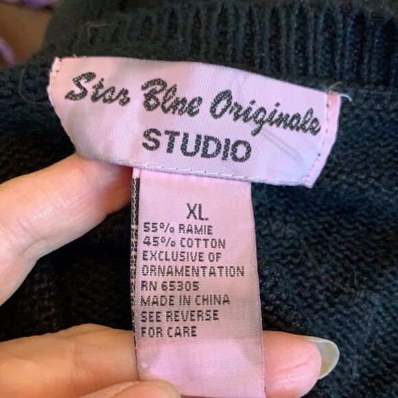 Vtg Scottie dog black sweater vest - Picture 10 of 11